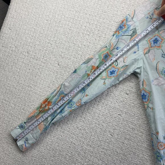 Etro Men's Powder Blue Japanese Style Floral Tropical AOP Button-Up Shirt Sz 38 - Picture 8 of 13